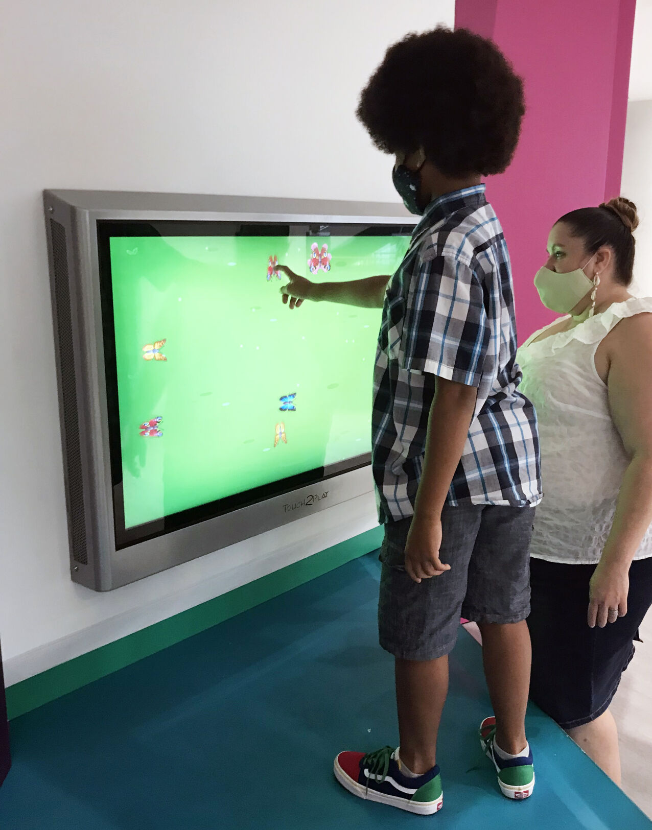 Nathaniel loved exploring all of the technology at the Cybrarium.